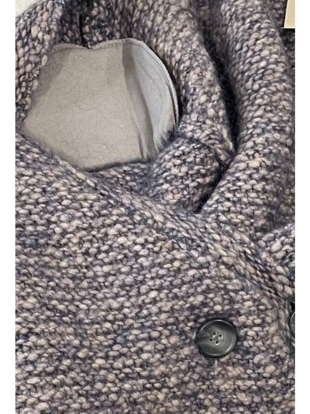 Ann Taylor Merino Wool Alpaca Cardigan Sweater XL Blue Double Breasted Academia - Picture 5 of 12